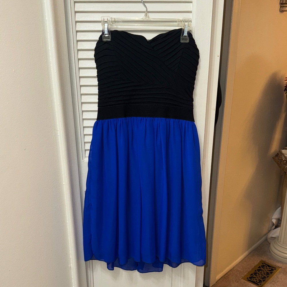 Charlotte Russe Strapless Black and Blue Dress